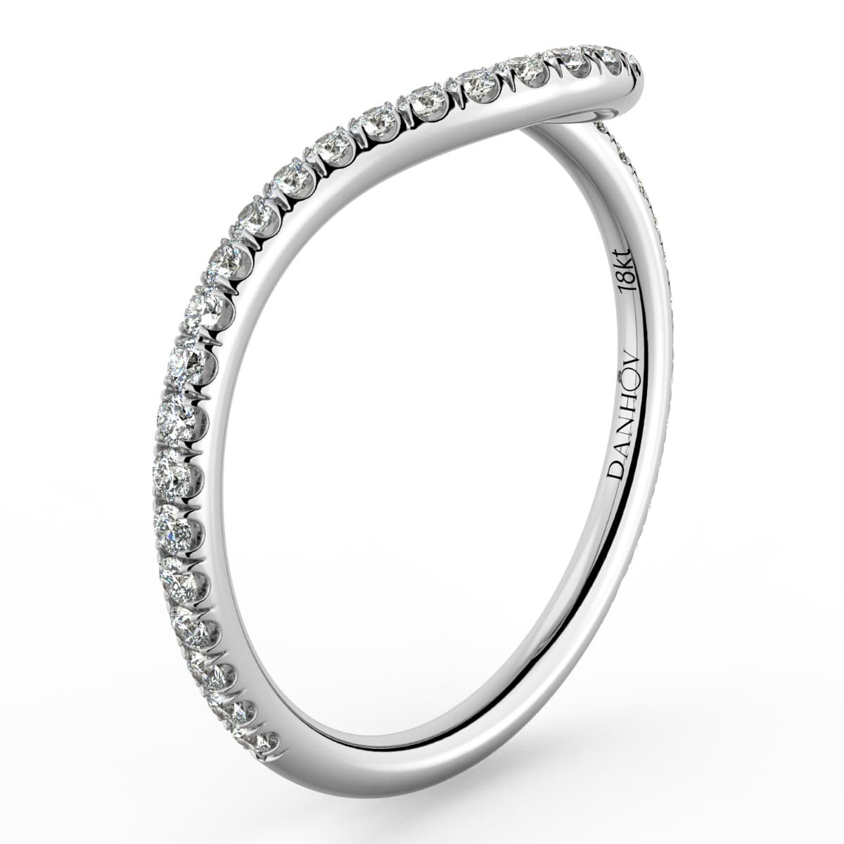 Abbraccio Half Moon Curved Diamond Wedding Band