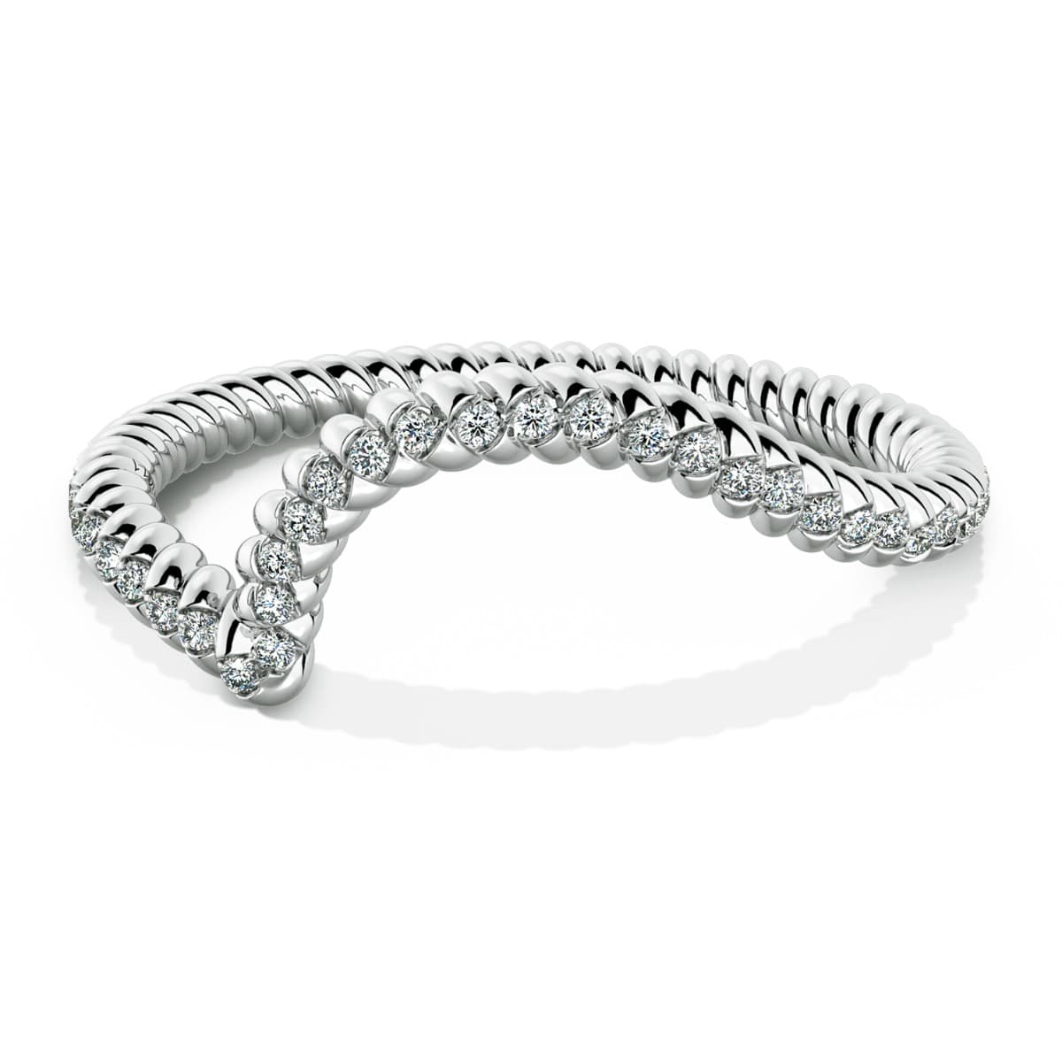 Abbraccio Braided Diamond Wedding Band
