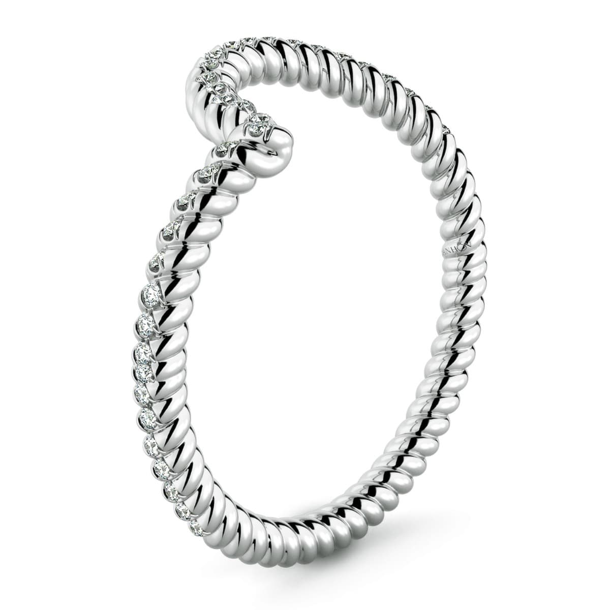 Abbraccio Braided Diamond Wedding Band