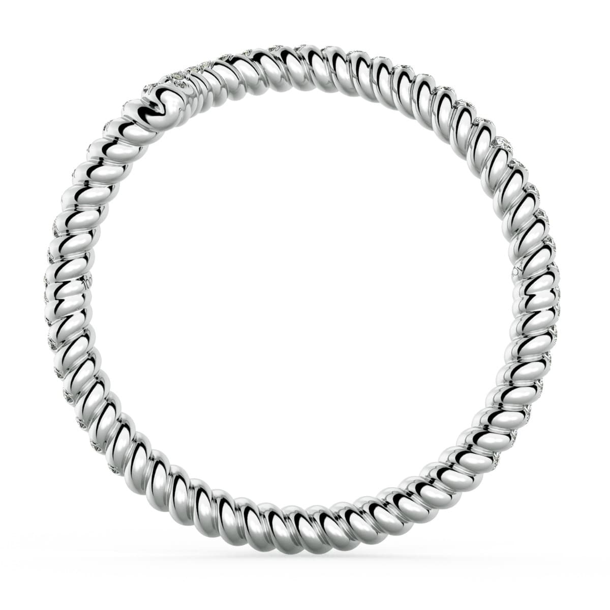Abbraccio Braided Diamond Wedding Band