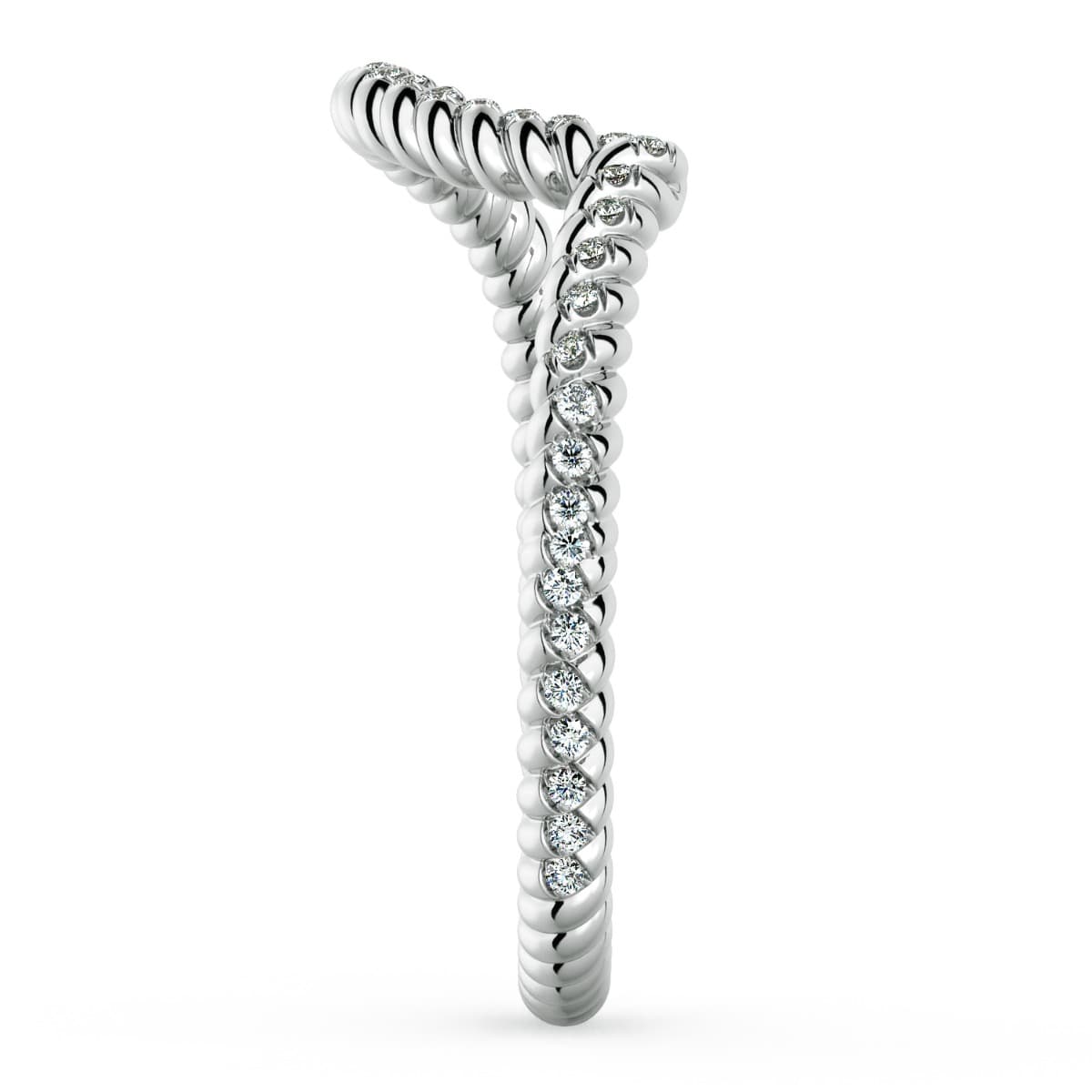 Abbraccio Braided Diamond Wedding Band