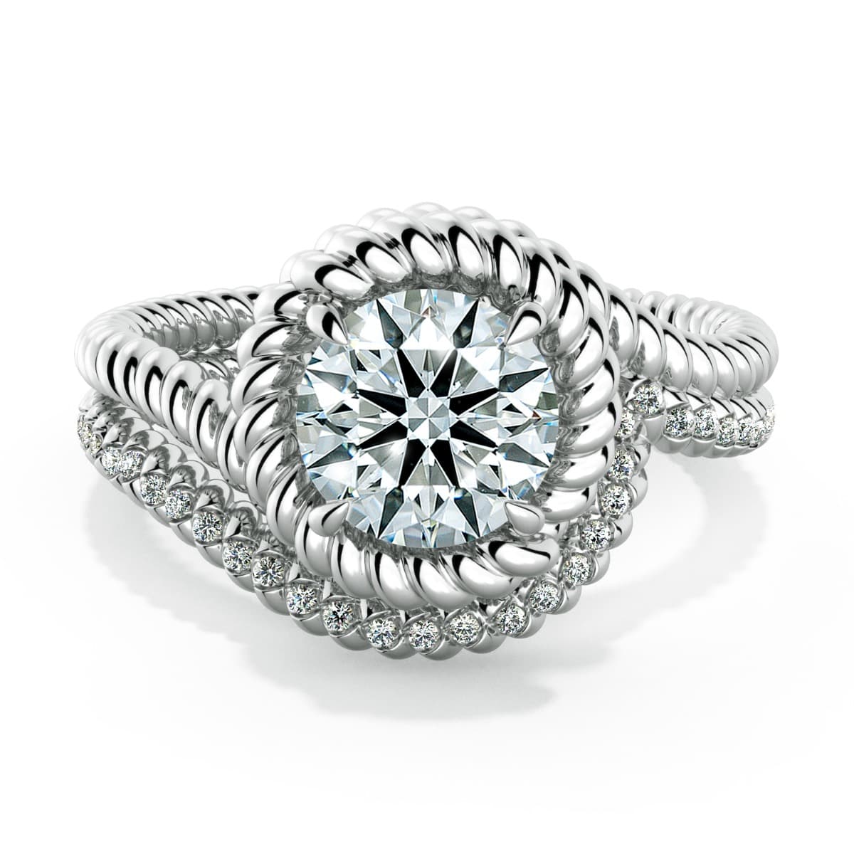 Abbraccio Braided Diamond Wedding Band