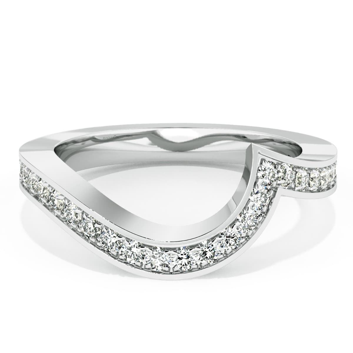 Abbraccio Curved Diamond Wedding Band
