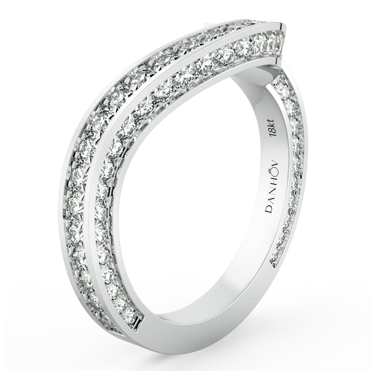 Abbraccio Curved Diamond Wedding Band