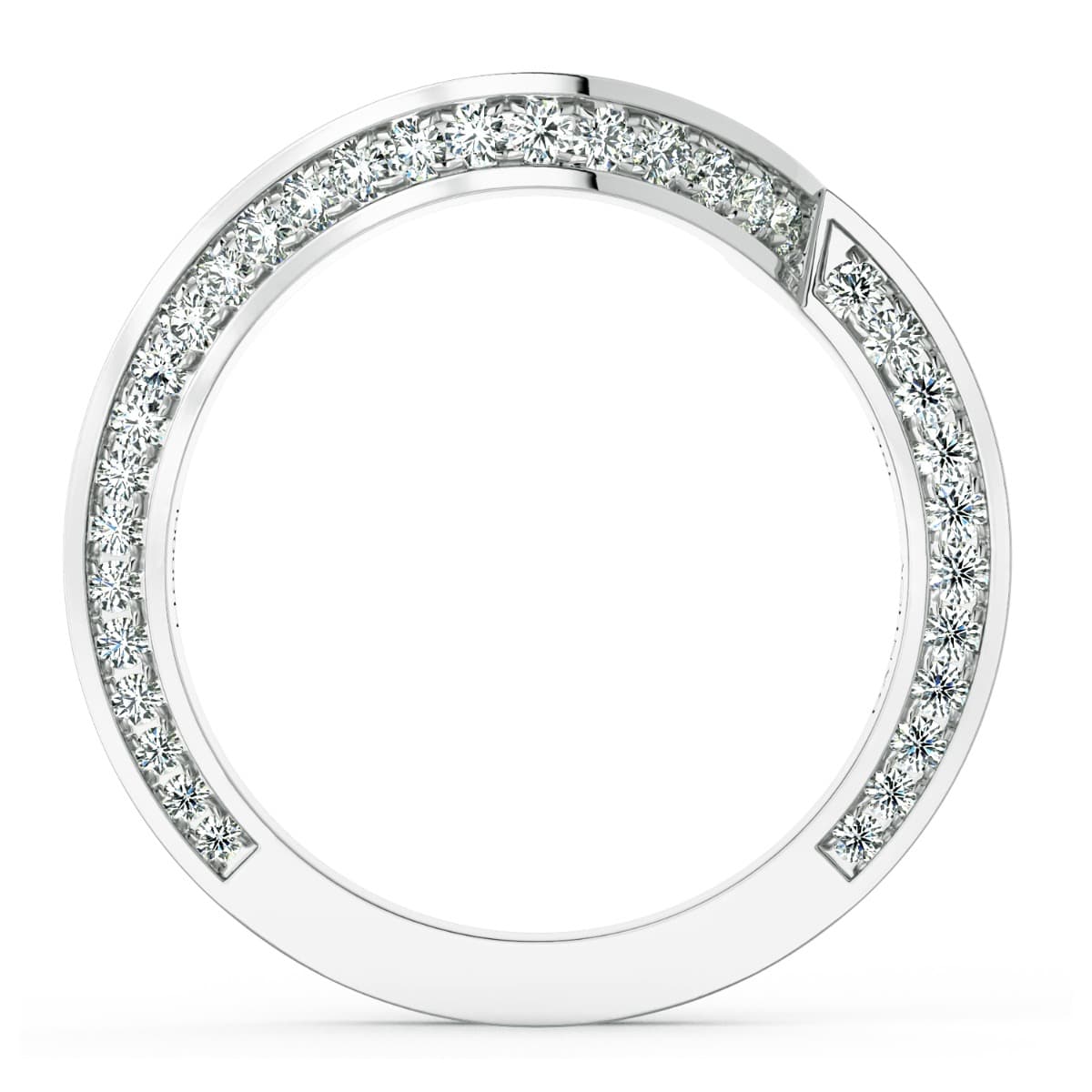 Abbraccio Curved Diamond Wedding Band
