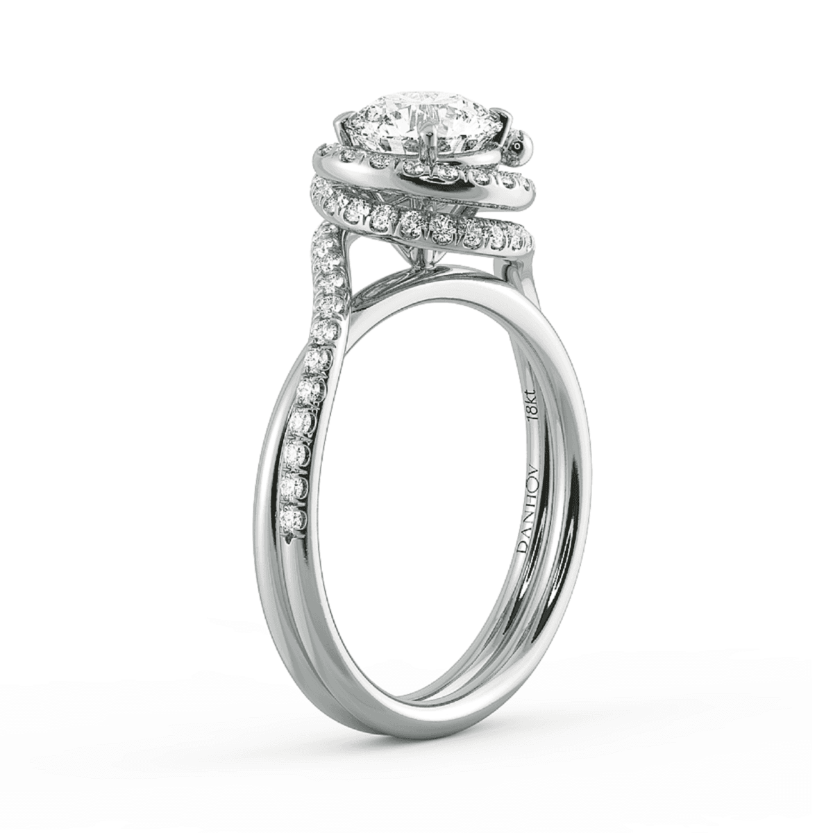 Abbraccio Double Ring Swirl Engagement Ring