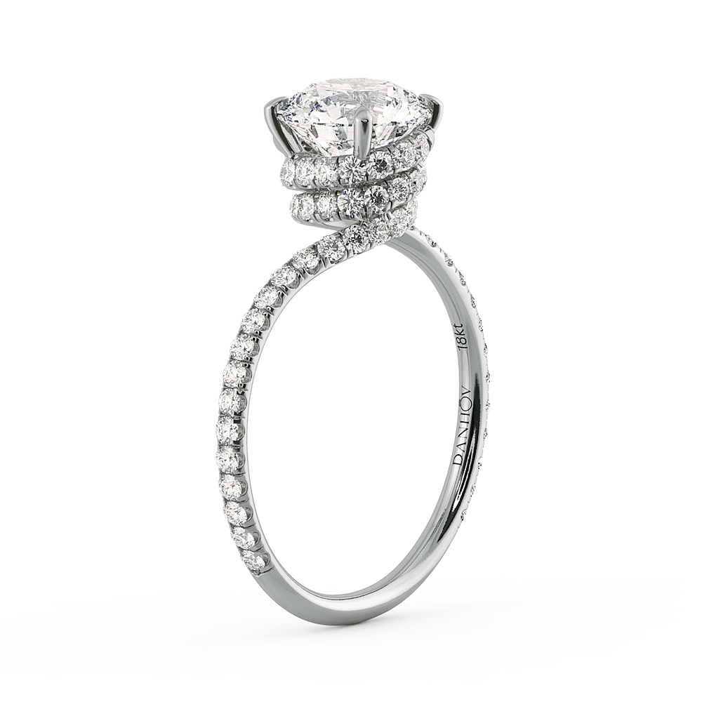 Abbraccio Swirl Diamond Engagement Ring