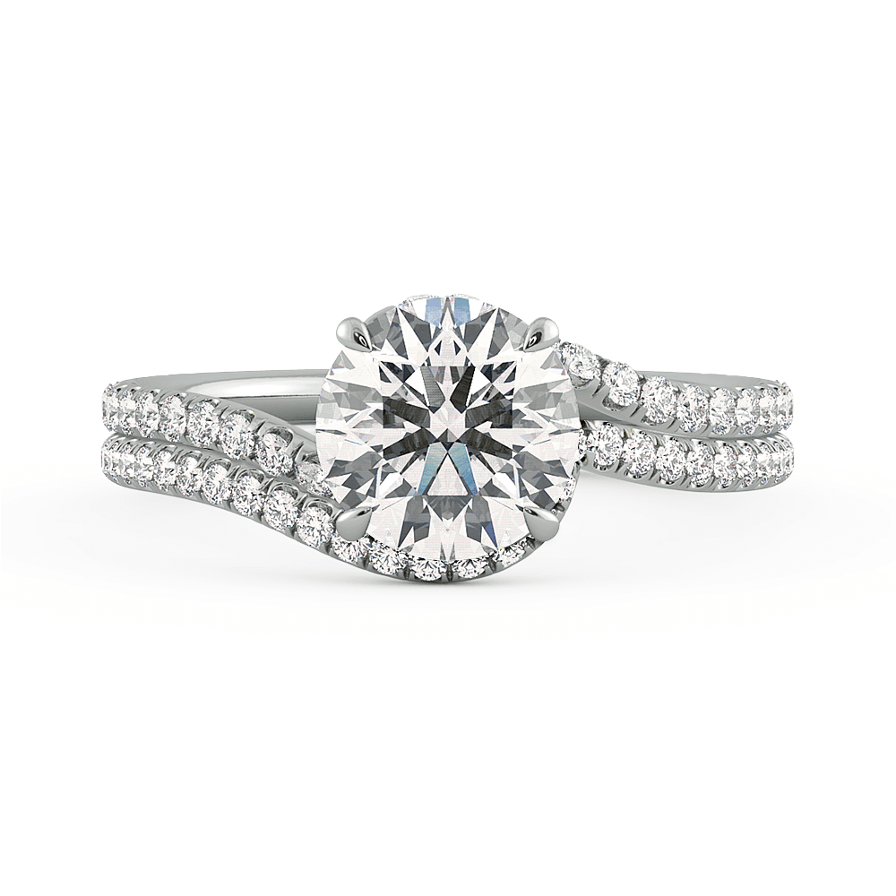 Abbraccio Swirl Diamond Engagement Ring
