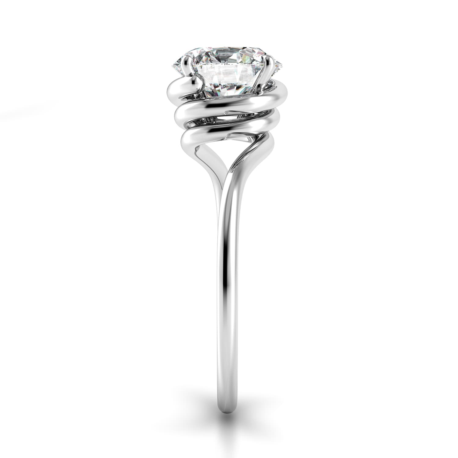 Abbraccio Swirl Engagement Ring