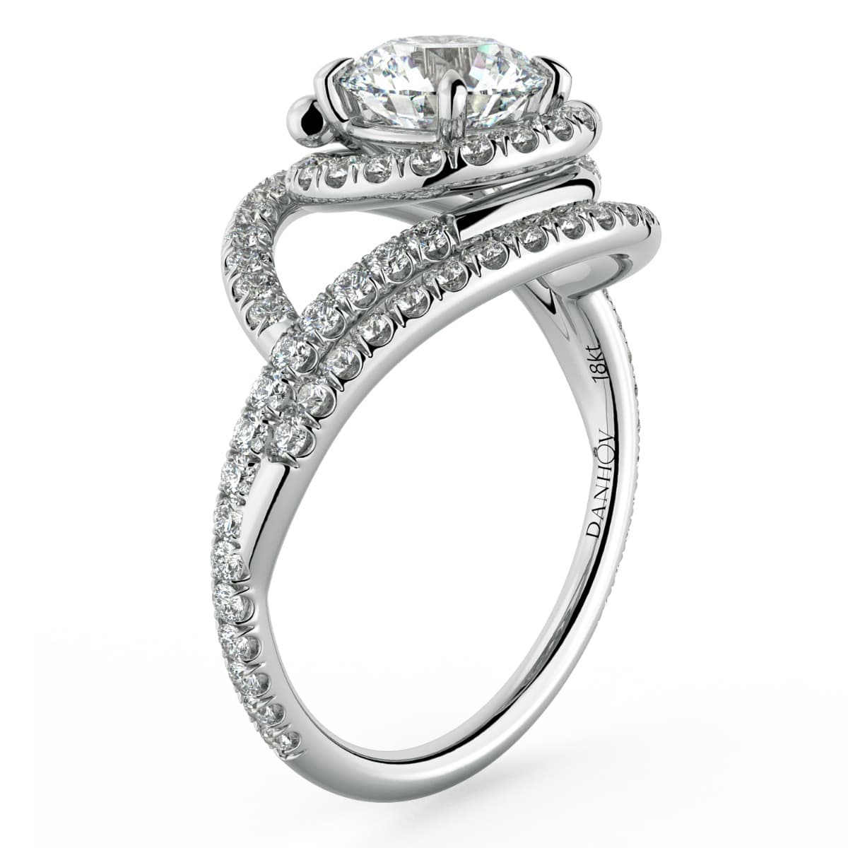 Abbraccio Double Swirl Diamond Engagement Ring