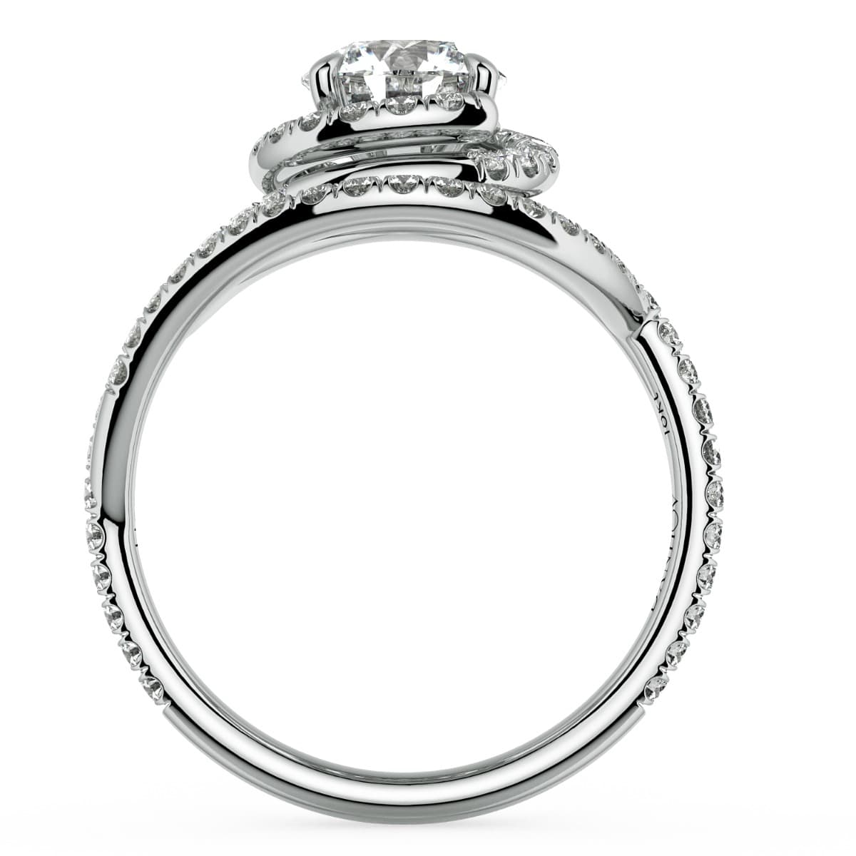 Abbraccio Double Swirl Diamond Engagement Ring