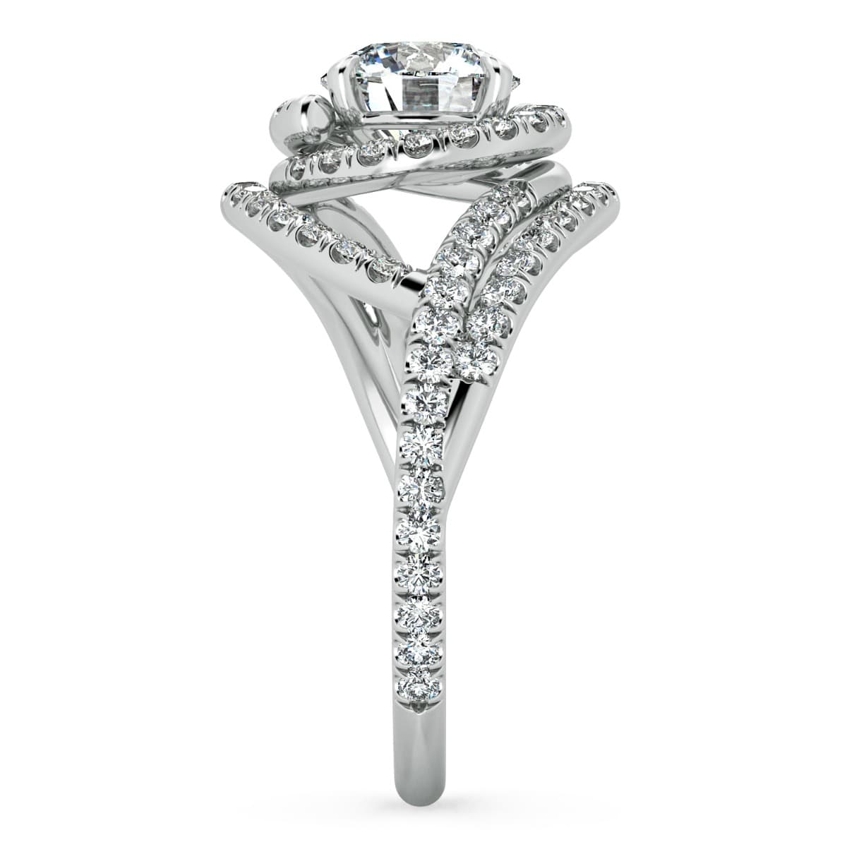 Abbraccio Double Swirl Diamond Engagement Ring
