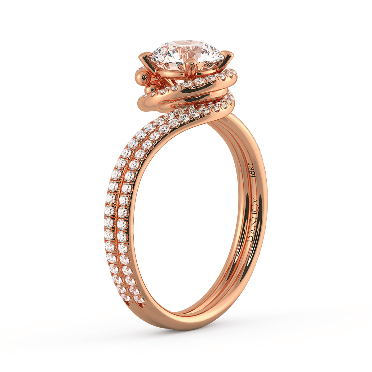 Abbraccio Swirl Engagement Ring