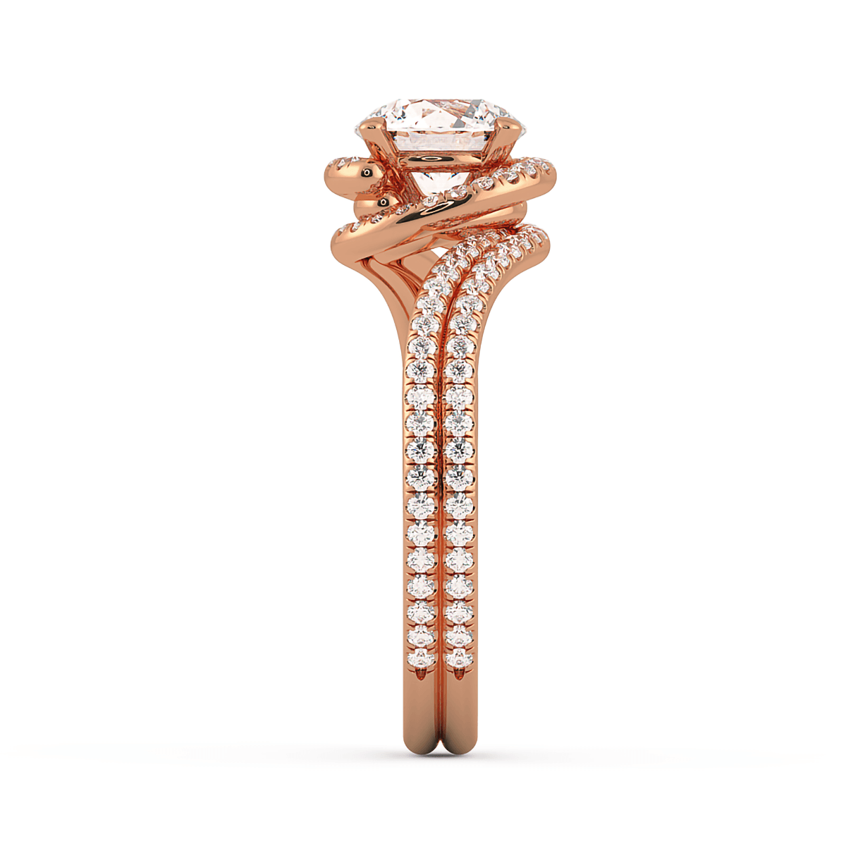 Abbraccio Swirl Engagement Ring