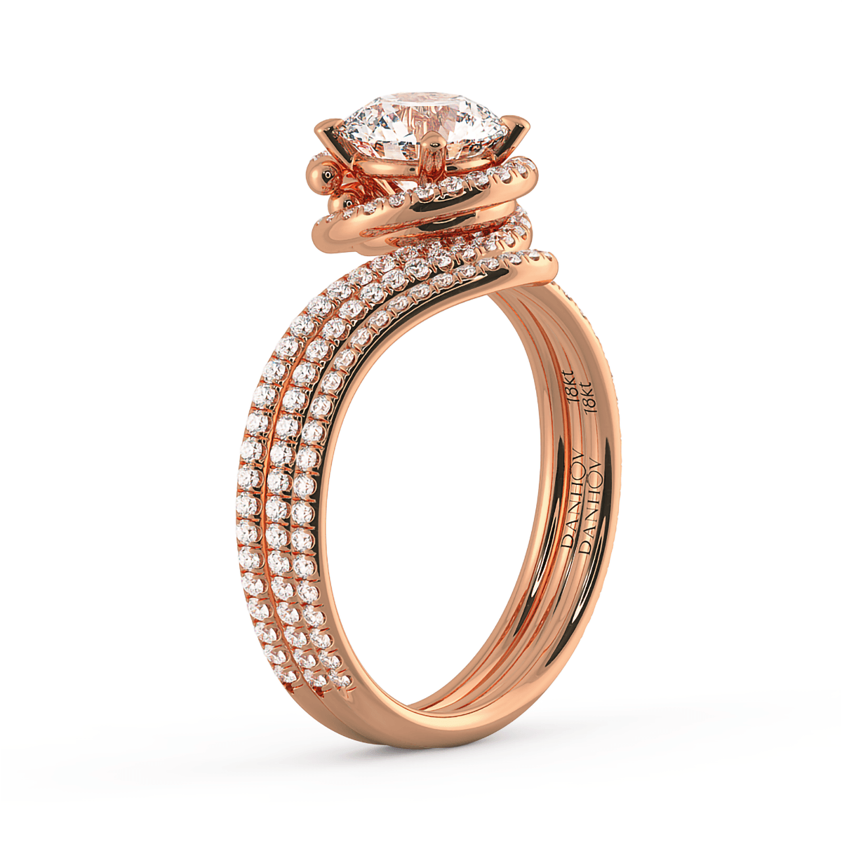 Abbraccio Swirl Engagement Ring