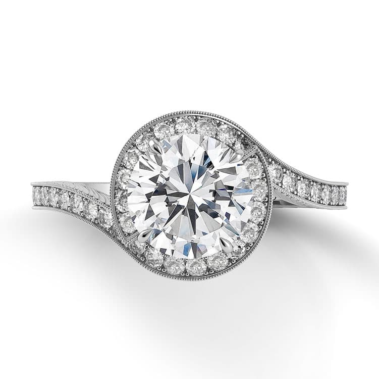 Abbraccio Swirl Engagement Ring