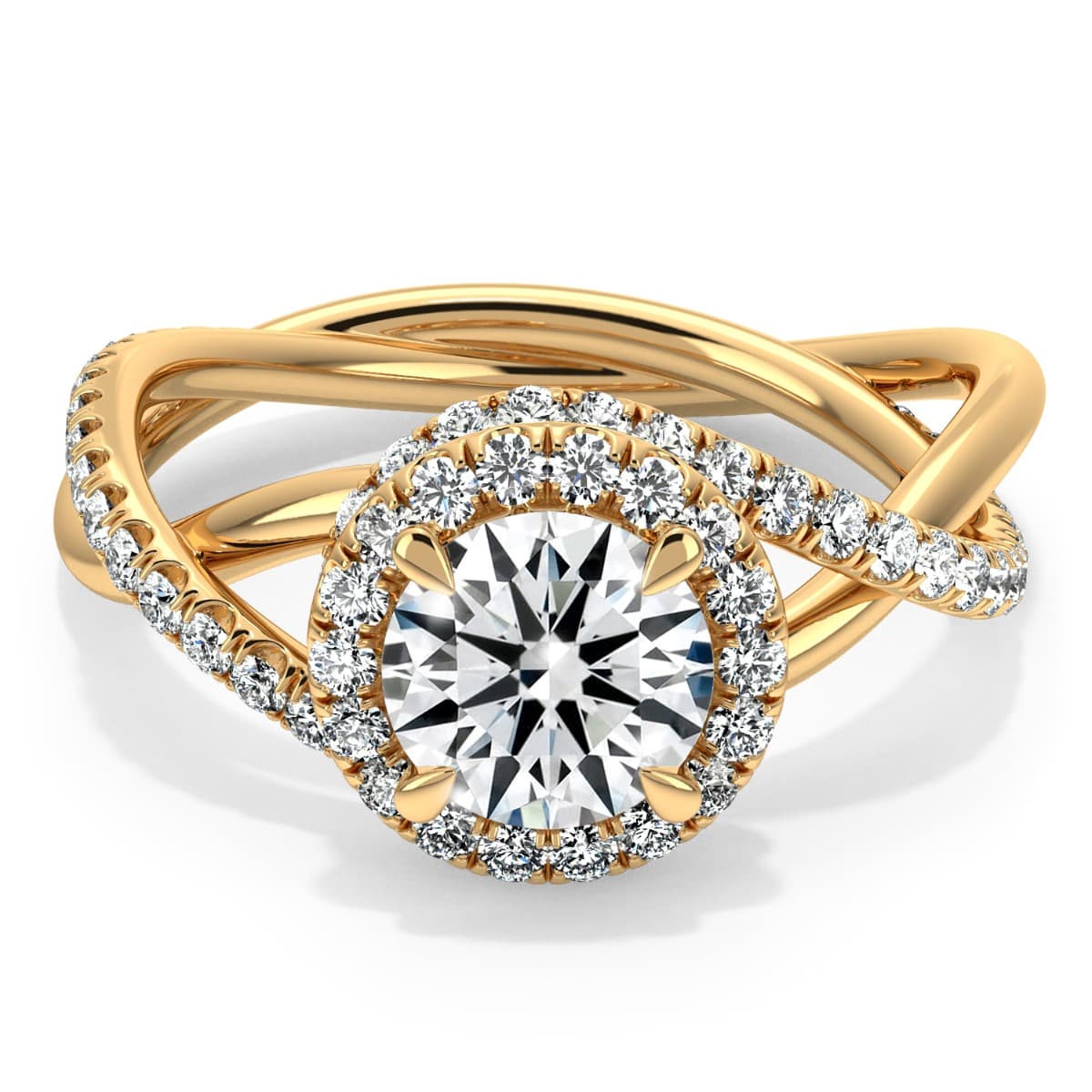 Unique Abbraccio Diamond Engagement Ring