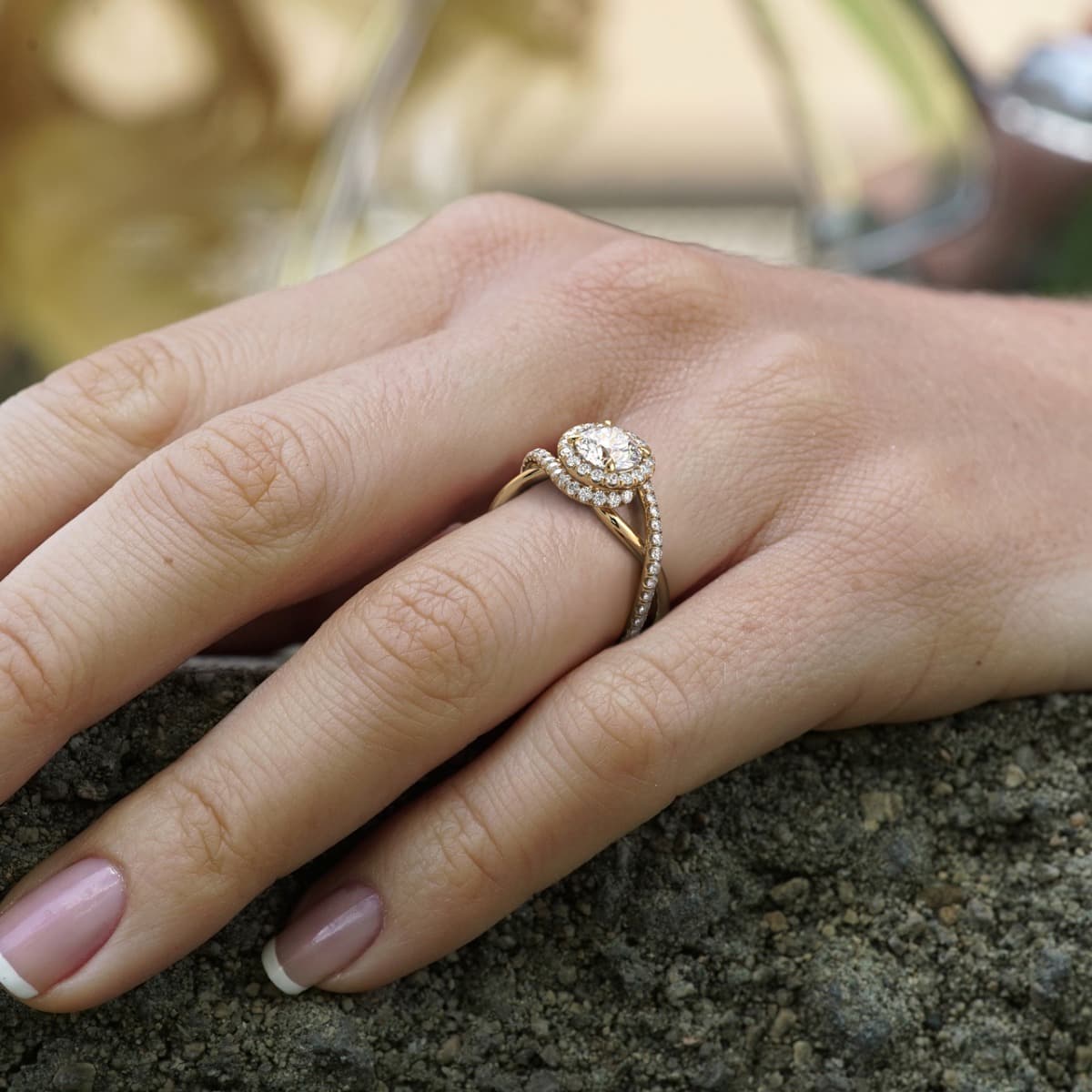 Unique Abbraccio Diamond Engagement Ring