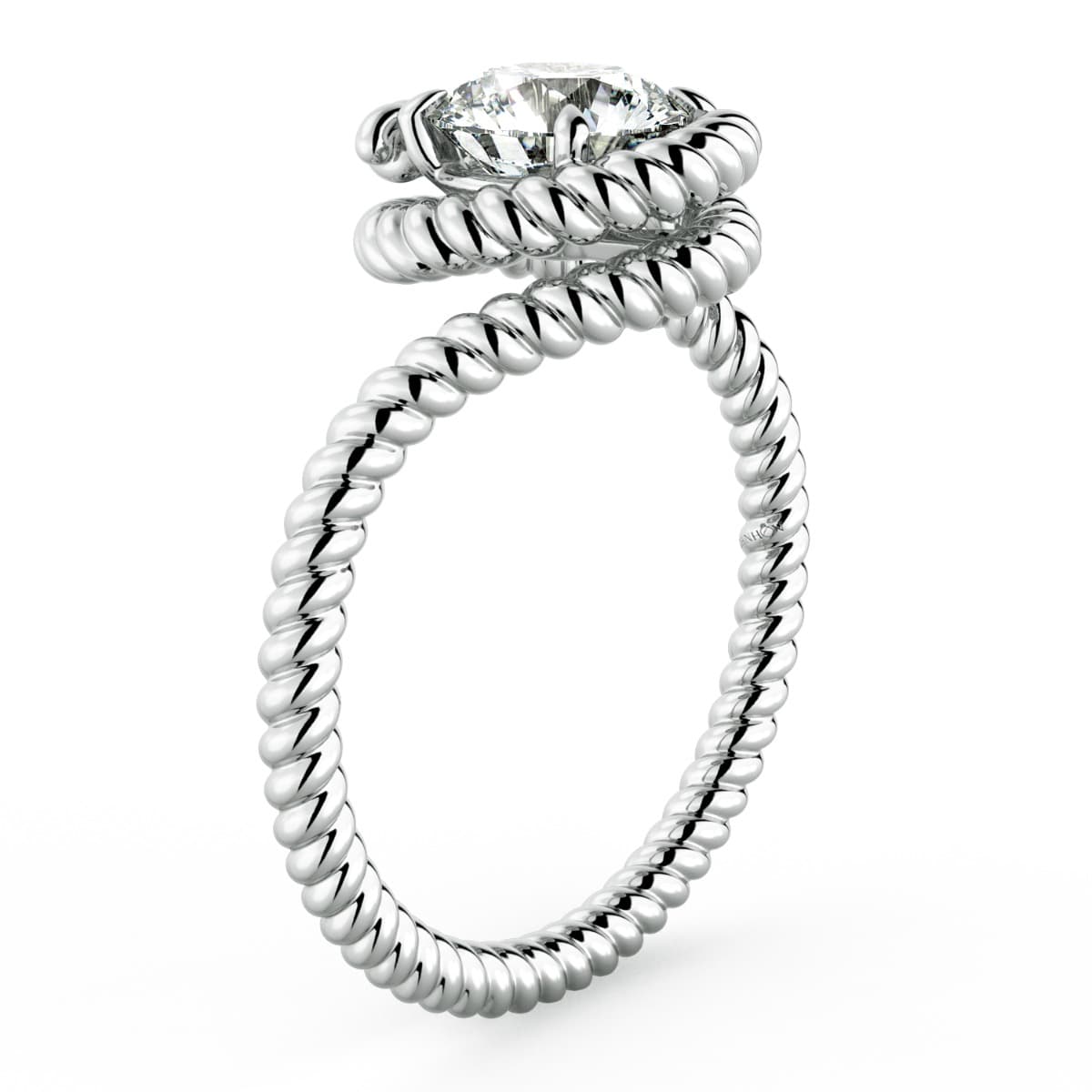 Abbraccio Braided Swirl Engagement Ring
