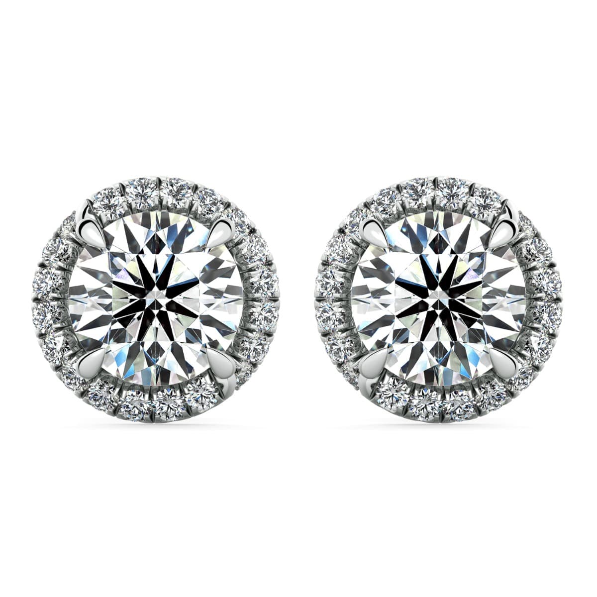 Abbraccio Swirl Round Diamond Earrings