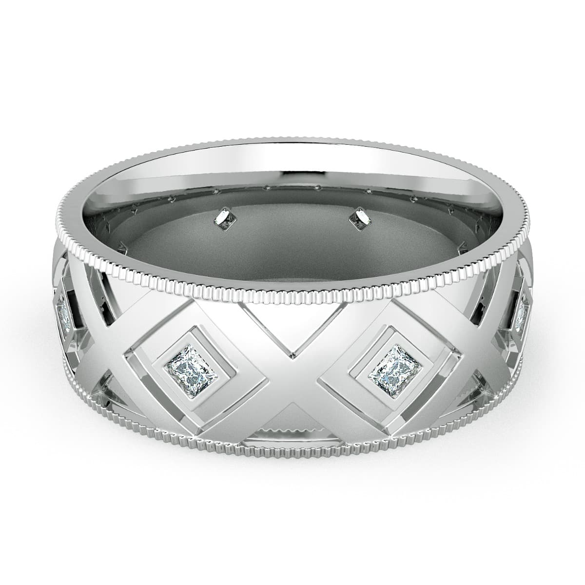 Classico Flat Diamond Wedding Band for Men