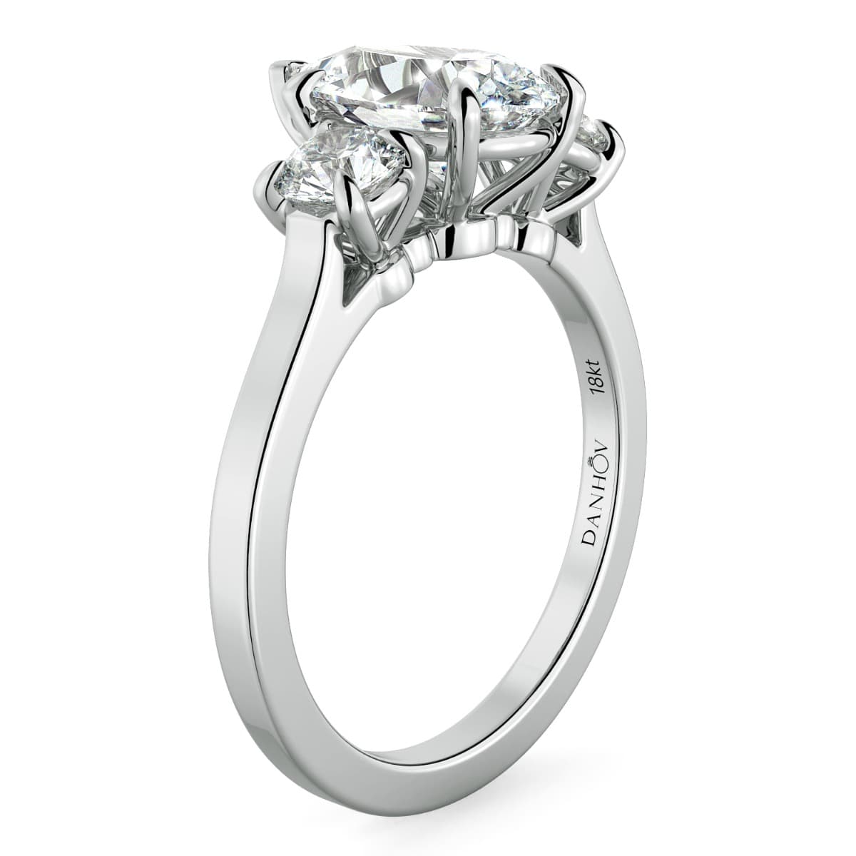 Classico Three Diamond Pear Cut Engagement Ring
