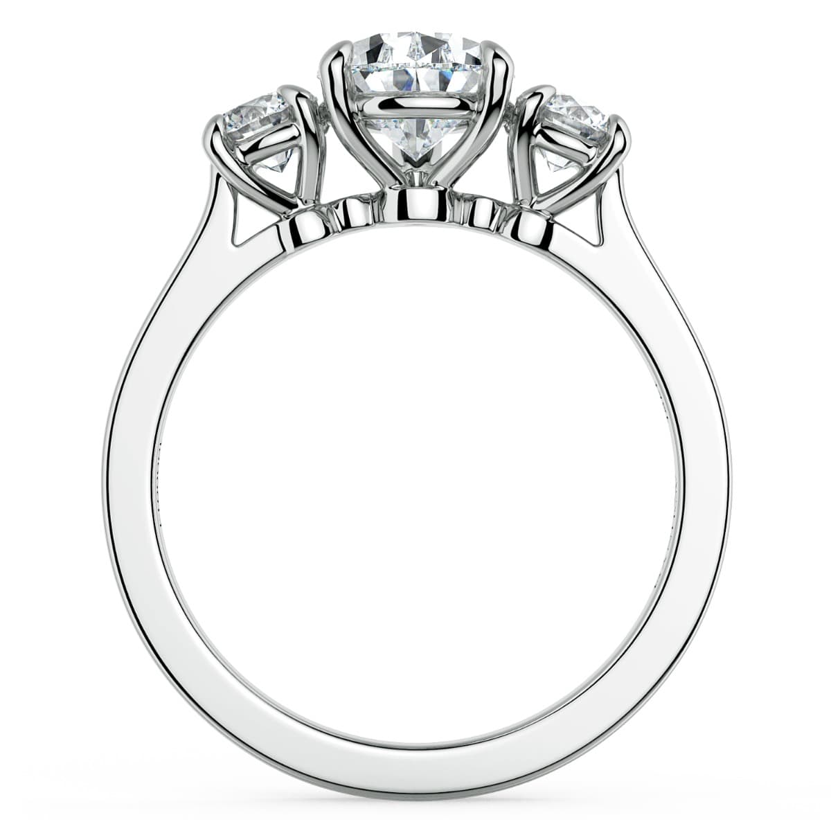 Classico Three Diamond Pear Cut Engagement Ring