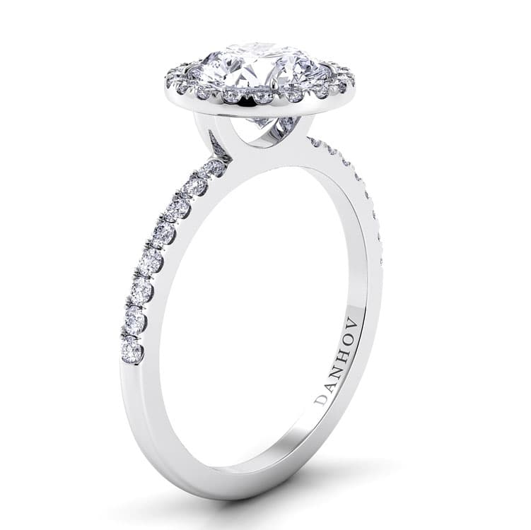Per Lei Halo Diamond Engagement Ring