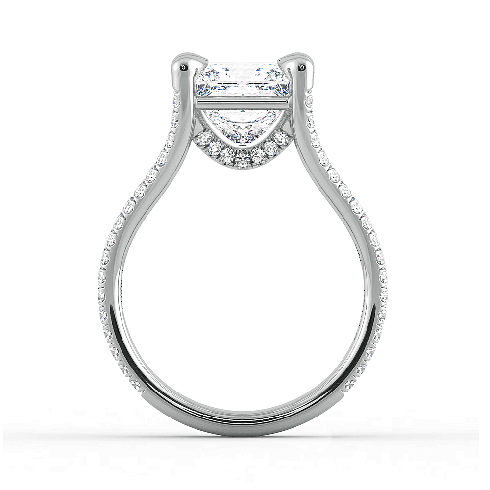 Per lei Double Shank Princess Cut Engagement Ring