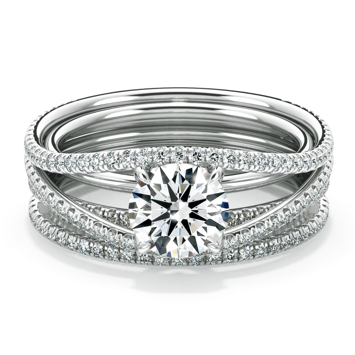 Per Lei Eagle Claw Prong Diamond Engagement Ring