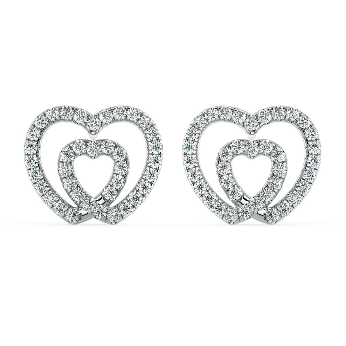 Norme de Double Heart Diamond Earrings