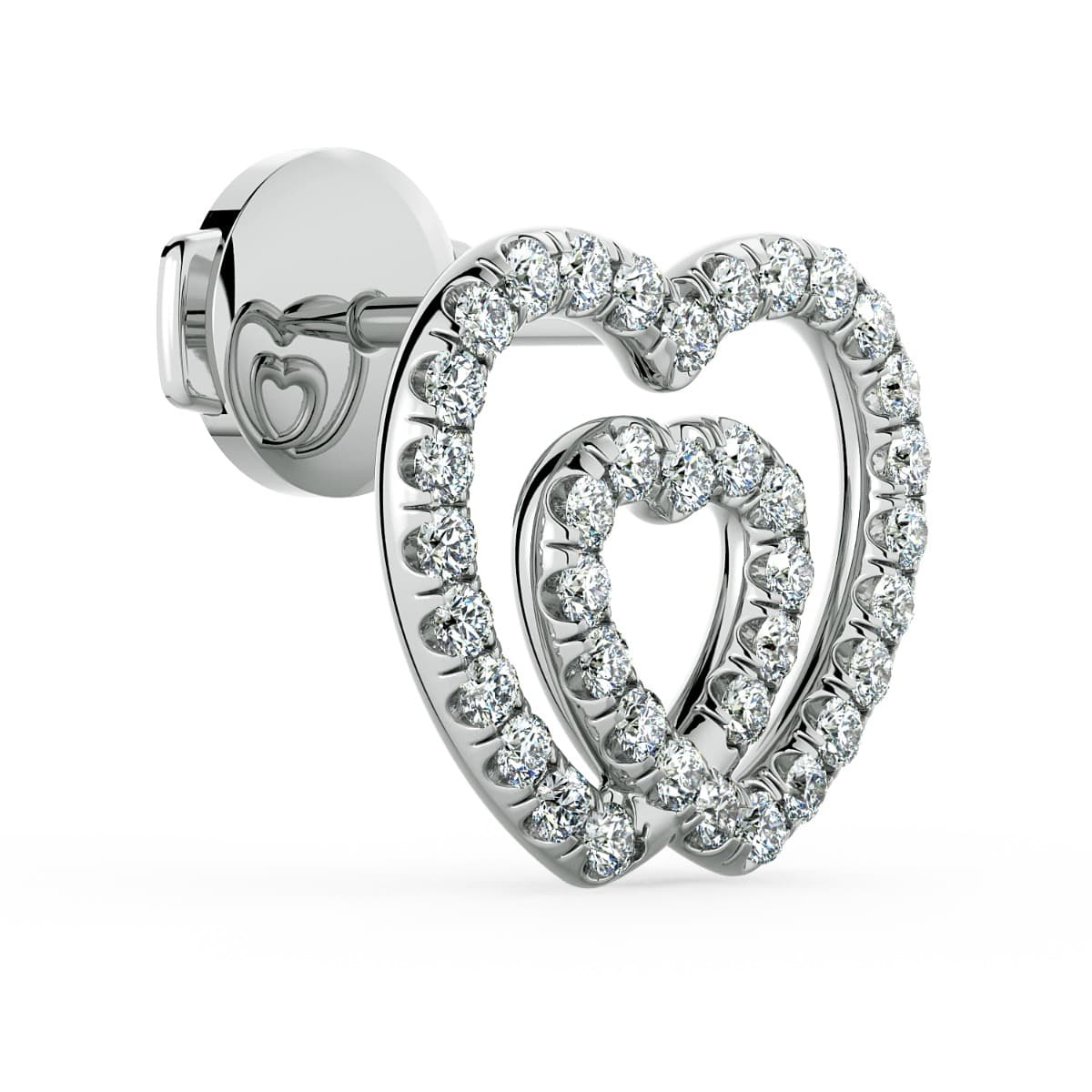 Norme de Double Heart Diamond Earrings