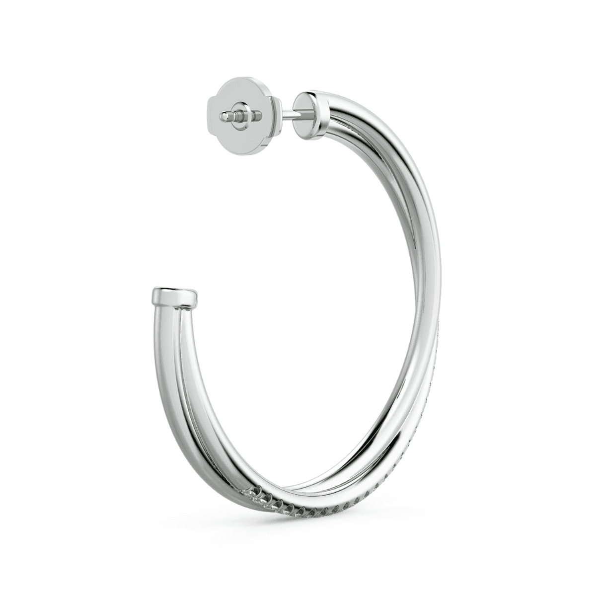 Norme de CrossOver Medium Hoop Diamond Earrings