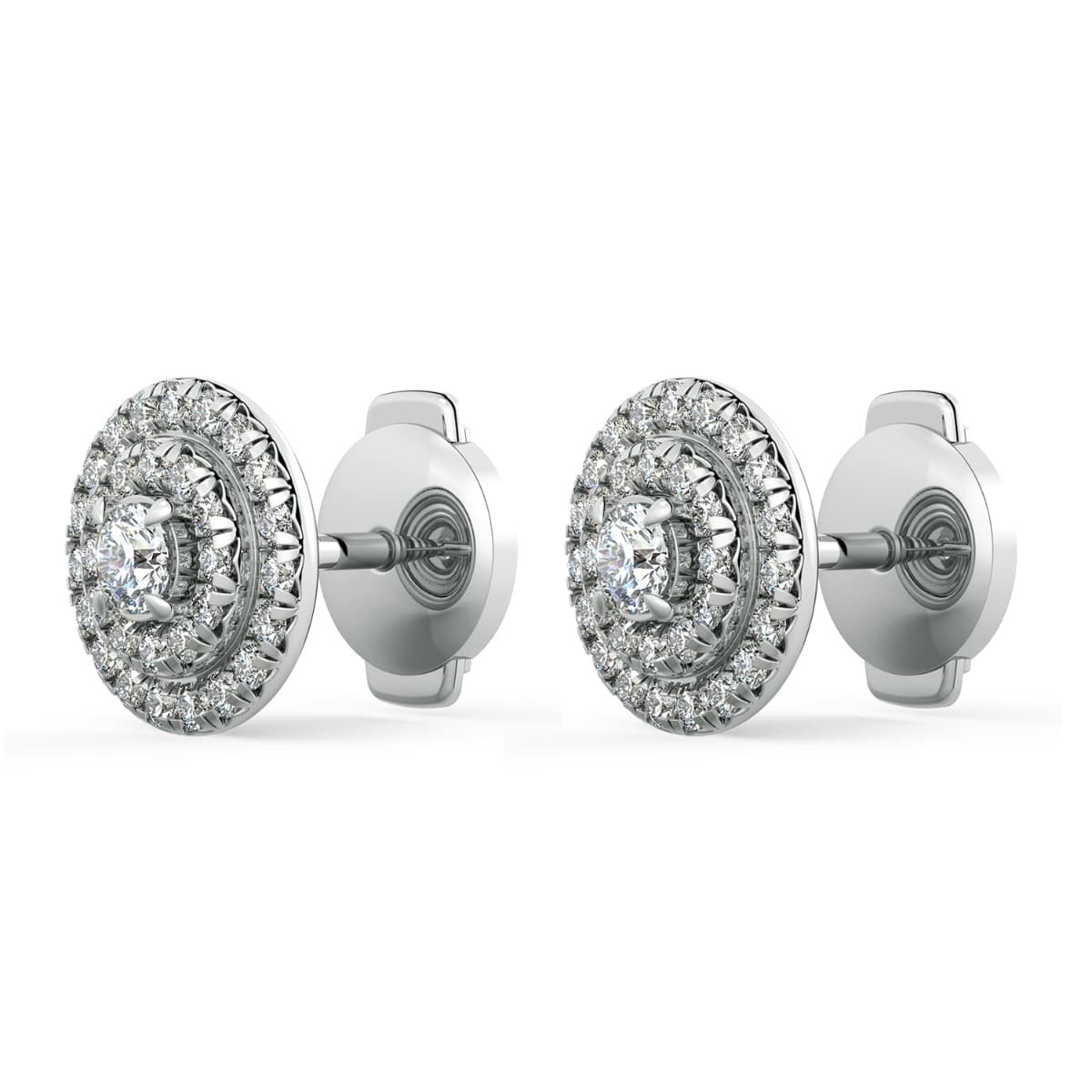 Norme de Double Halo Natural Diamonds Earrings