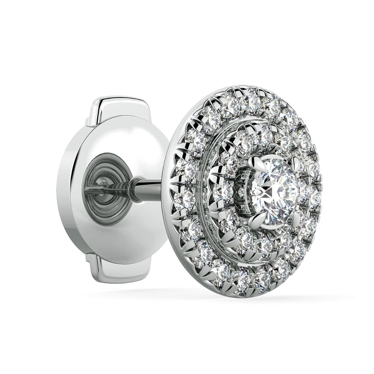 Norme de Double Halo Natural Diamonds Earrings