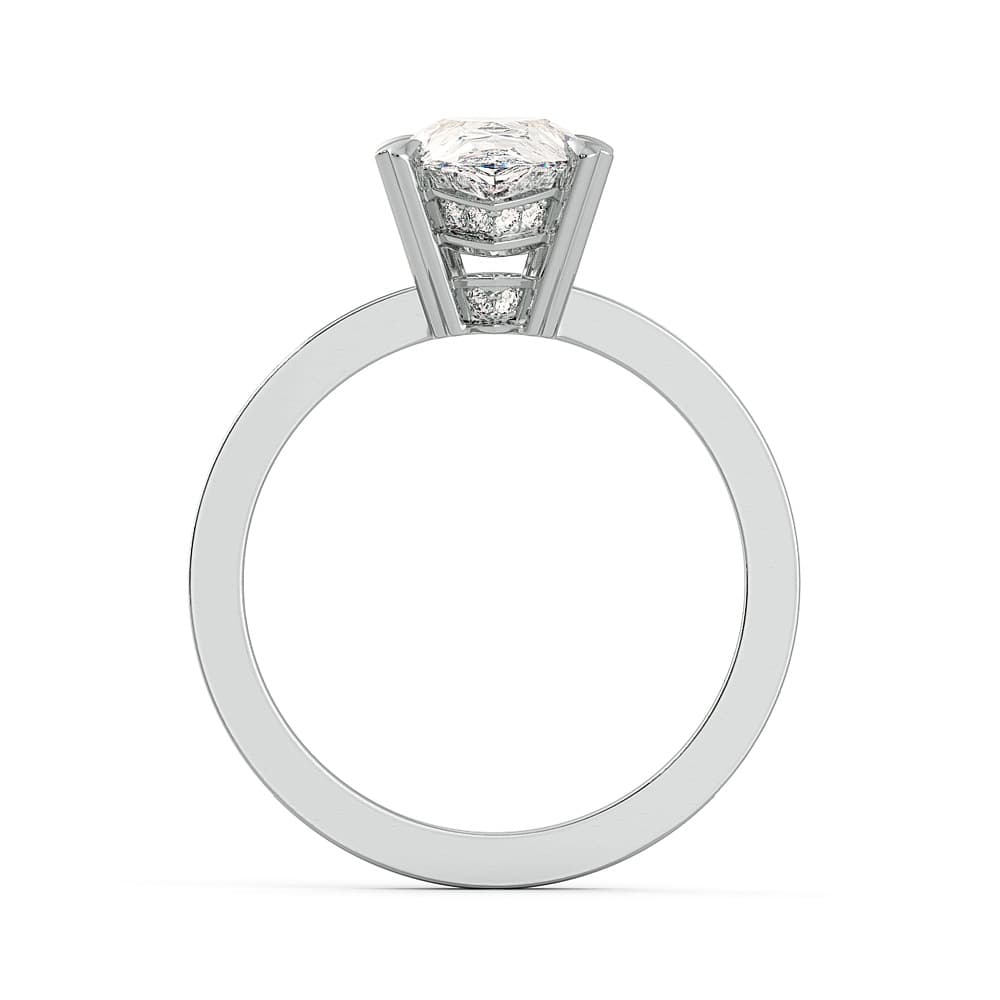 Classico Pear Cut Ladies Engagement Ring in 14k White Diamond