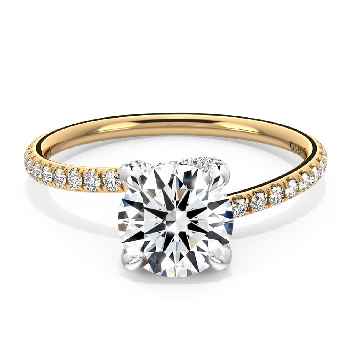 Eleganza Swirl Two Tone Diamond Ring