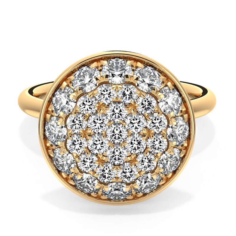 Diamante Cluster Round Fine Ring