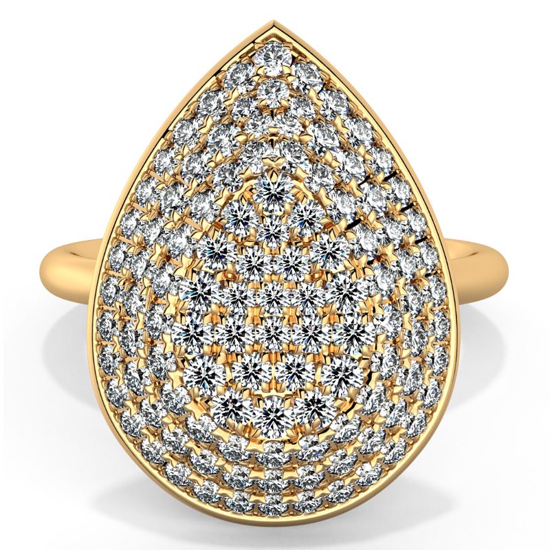 Diamante Cluster Pear Shape Fine Ring