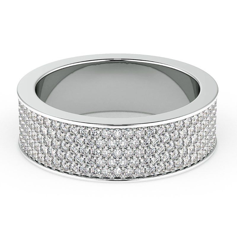 Norme de Flat Diamond Wedding Band for Men