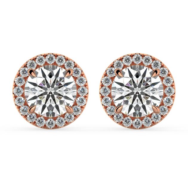 Norme de Danhov Halo Diamonds Earrings in 18k Rose Gold