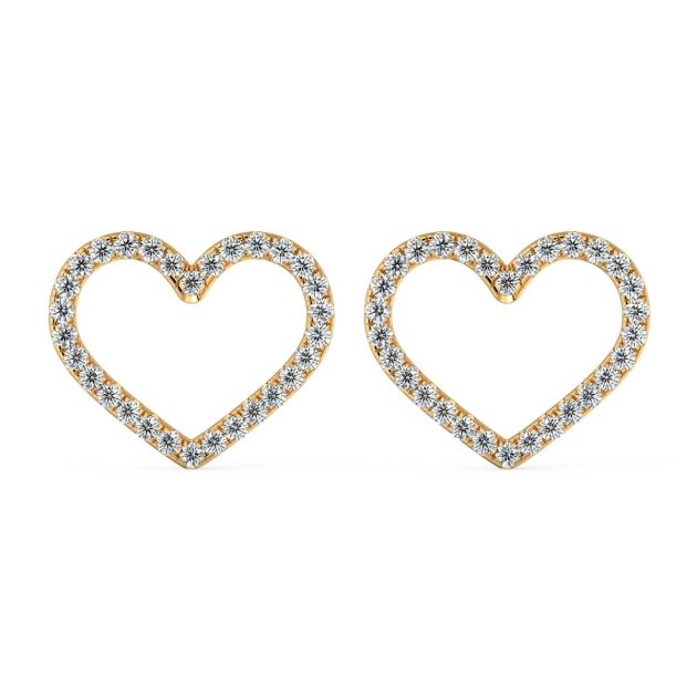 Norme de Danhov Heart Diamonds Earrings in 14k Yellow gold 