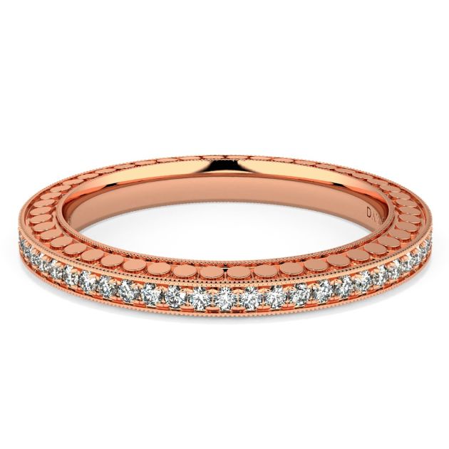 Danhov Tubetto Diamond Wedding Ring in 14k Rose Gold