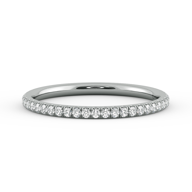 Danhov Classico Round Full Diamond Wedding Band in 14k White Gold