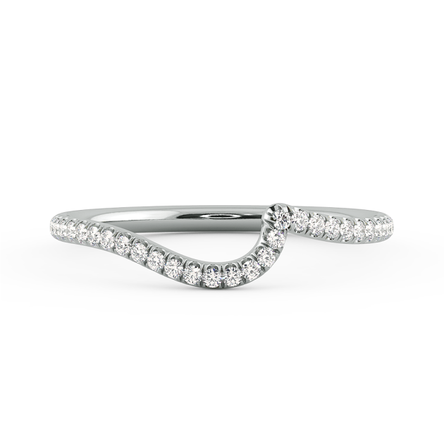 Danhov Abbraccio Swirl Diamond Perfect Wedding Band in 18k White Gold