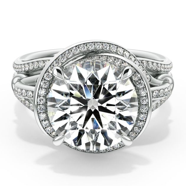 Danhov Couture Engagement Ring in 14k White Gold 