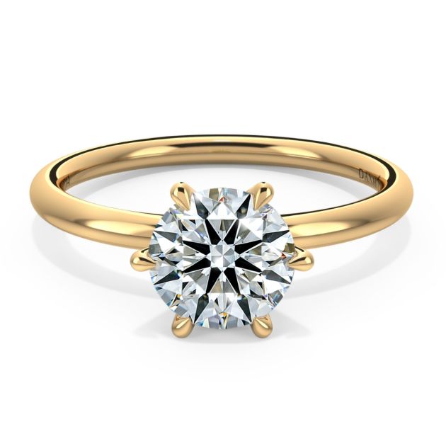 Norme de Danhov Classic  Engagement Ring for Women in 14k Yellow Gold