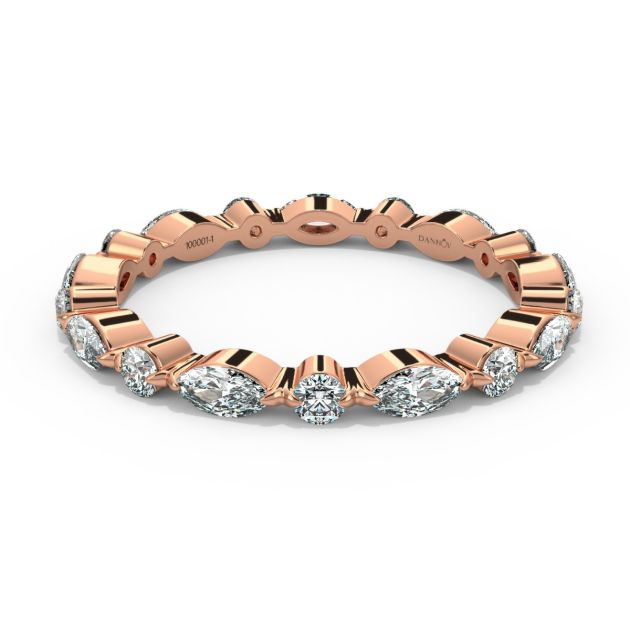 Norme de Danhov Versailles Diamond Wedding Band in 14k Rose Gold