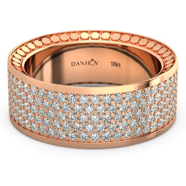 Danhov Tubetto Diamond Wedding Ring in 18Kt Rose Gold 