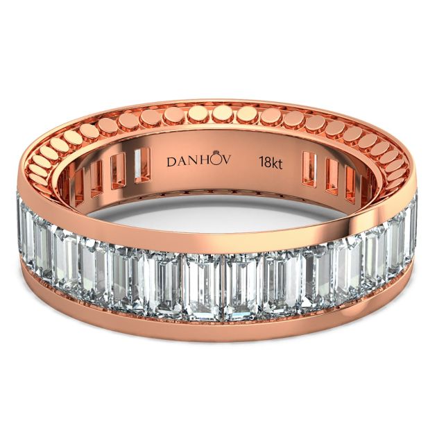 Danhov Tubetto Diamond Wedding Ring in 18 Rose Gold